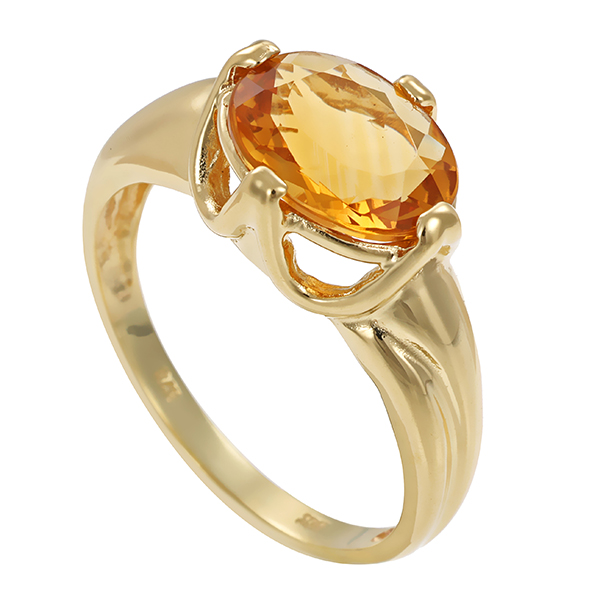 Ring, 9K, Gelbgold, Citrin