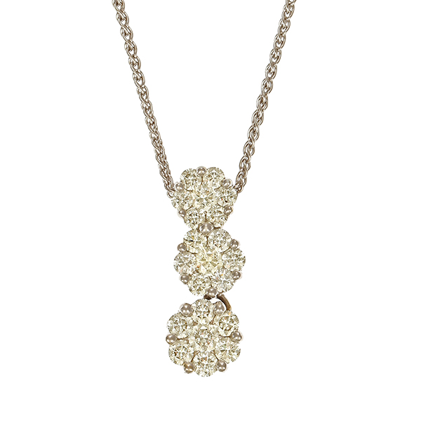 Collier, 14K, Weißgold, Brillanten, 0,75ct