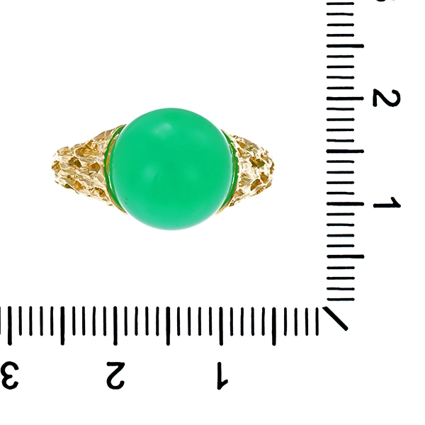 Ring, 14K, Gelbgold, Chrysopras