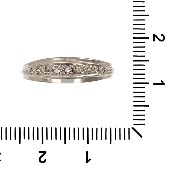 Ring, 14K, Weißgold, Diamanten