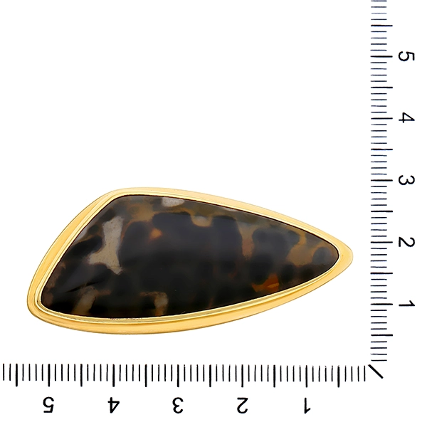 Brosche, 18K, Gelbgold, Jaspis