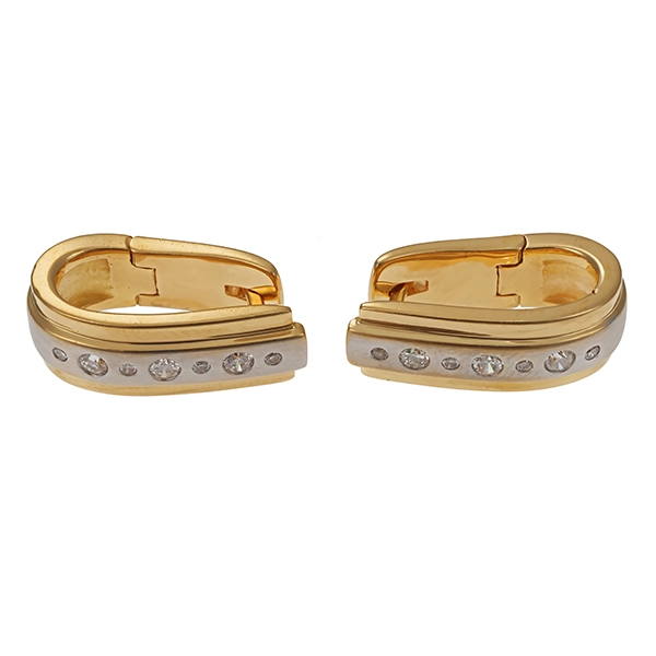 Ohrhänger, 18K, Gelb-/Weißgold, Brillanten
