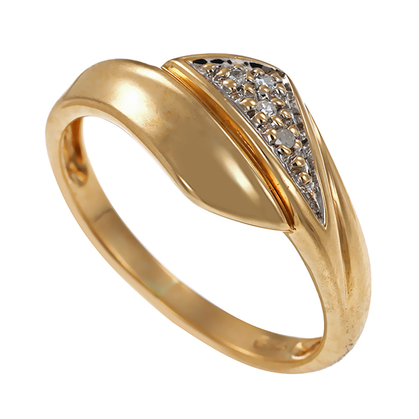 Diamantring, 9K, Gelb-/Weißgold, Diamant