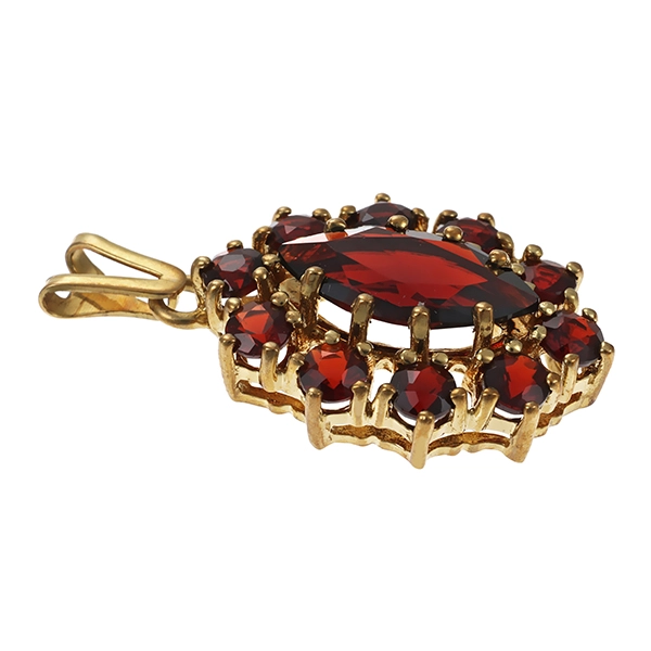 Anhänger, 8K, Gelbgold, Granat