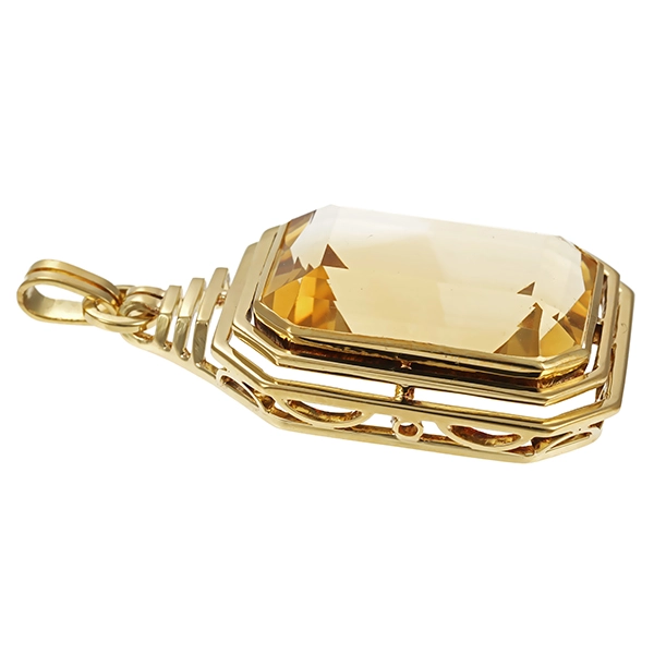 Anhänger, 14K, Gelbgold, Citrin