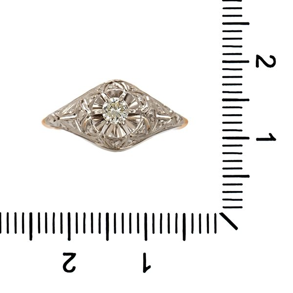 Ring, 18K, Gelb- /Weißgold, Brillant