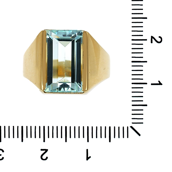 Ring, 14K, Gelbgold, Aquamarin