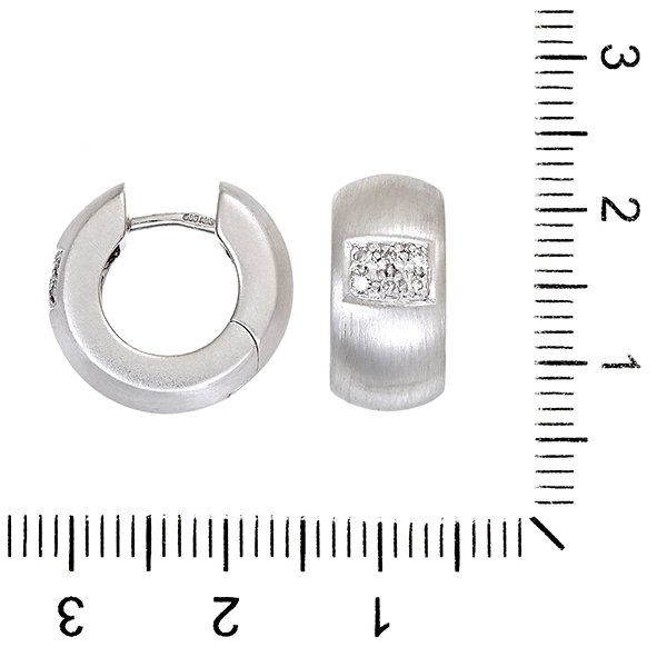 Creolen, 14K, Weißgold, Diamanten