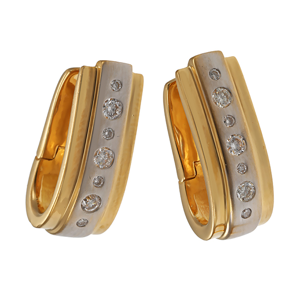 Ohrhänger, 18K, Gelb-/Weißgold, Brillanten