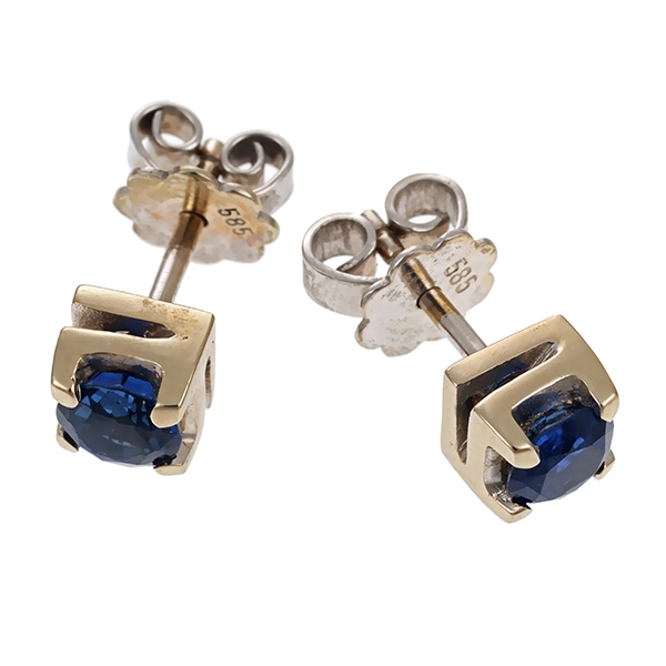 Ohrstecker, 14K, Weißgold, Saphir