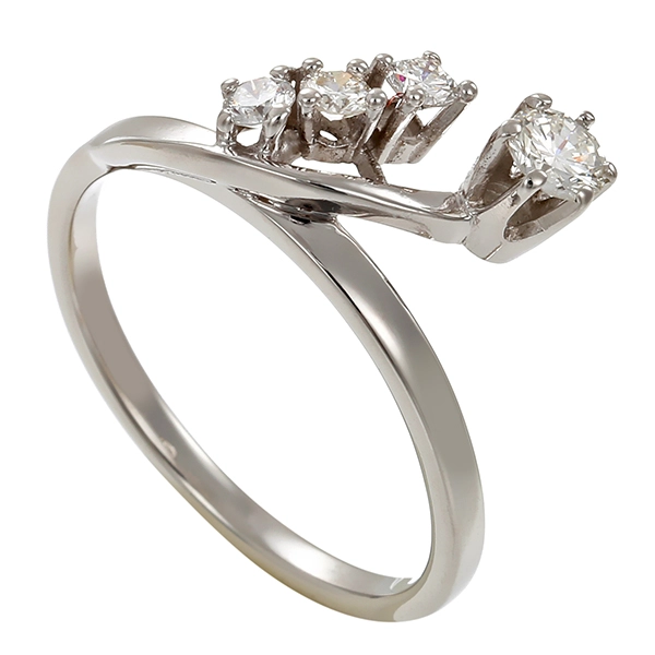 Ring, 14K, Weißgold, Brillanten