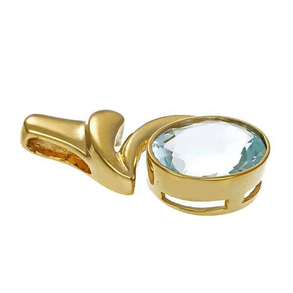 Anhänger, 9K, Gelbgold, Aquamarin