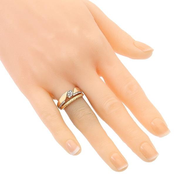 Ring, 18K, Rot-/Weiß-/Gelbgold, Zirkonia