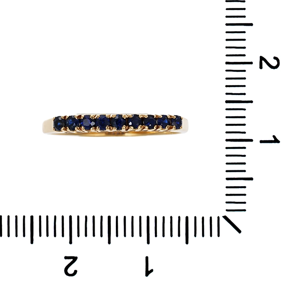 Ring, 14K, Gelbgold, synth. Saphir