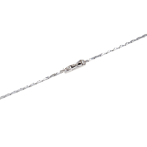 Collier, 18K, Weißgold, Brillant, Saphir
