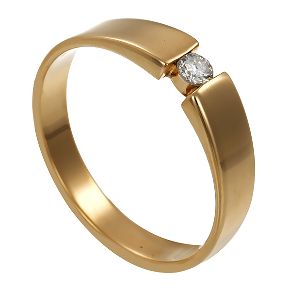 Diamantring, 14K, Gelbgold, Brillant