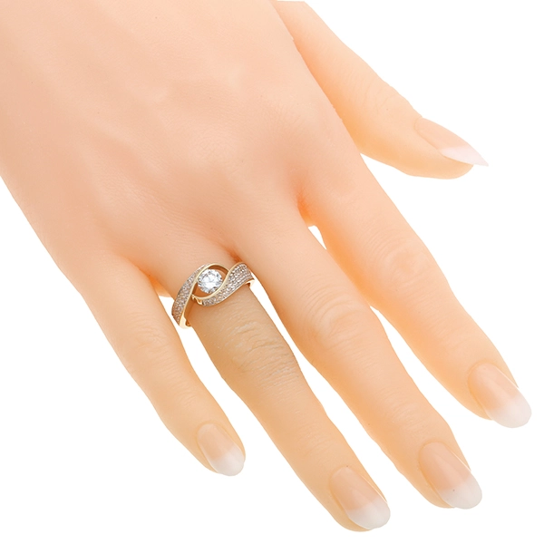 Ring, 9K, Gelbgold, Zirkonia