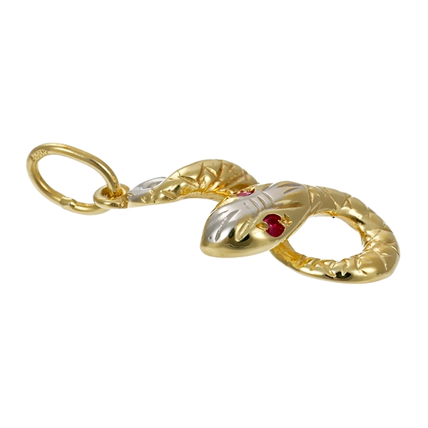Anhänger, 14K, Gelb-/Weißgold, Rubine
