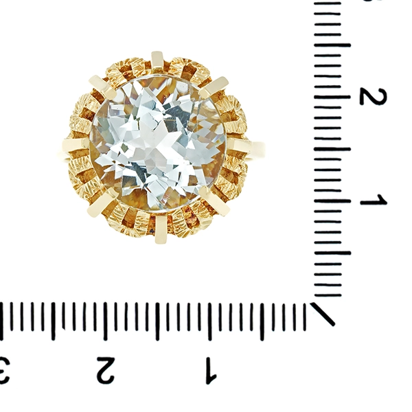 Ring, 14K, Gelbgold, Aquamarin
