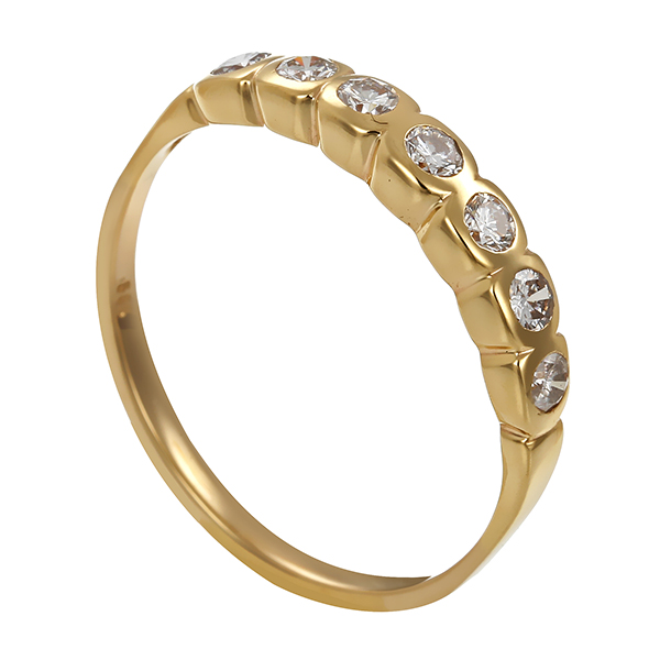 Ring, 14K, Gelbgold, Brillanten