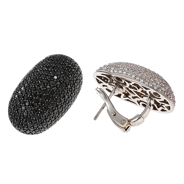 Clip-Stecker, 18K, Weißgold, Brillanten, Diamanten