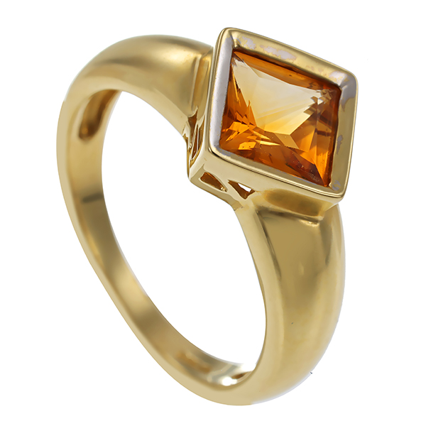 Ring, 14K, Gelbgold, Citrin
