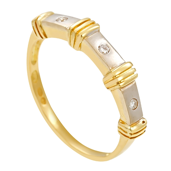 Diamantring, 18K, Gelb-/Weißgold, Brillanten