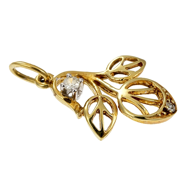 Anhänger, 14K, Gelbgold, Diamanten
