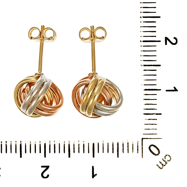 Ohrstecker, 9K, Rot-/Gelb-/Weißgold
