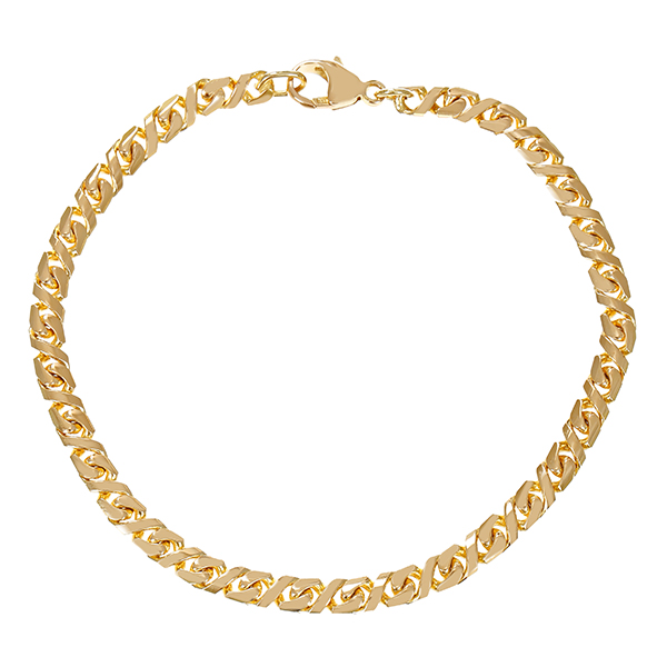 Armband, 14K, Gelbgold, Doppelpanzer