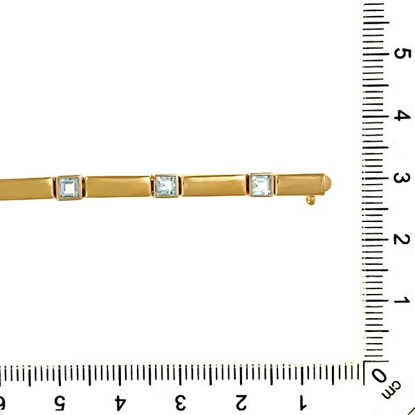 Armband, 14K, Gelbgold, Topas blau