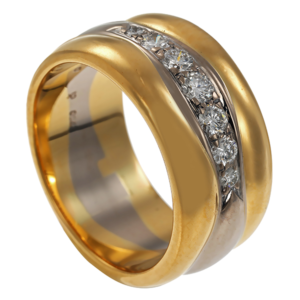 Brillantring, 18K, Gelb-/Weißgold
