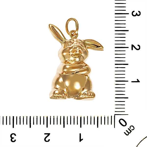 Anhänger, 8K, Gelbgold, Hase