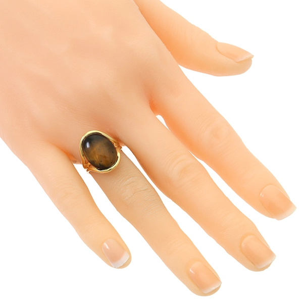 Ring, 18K, Gelbgold, Tigerauge