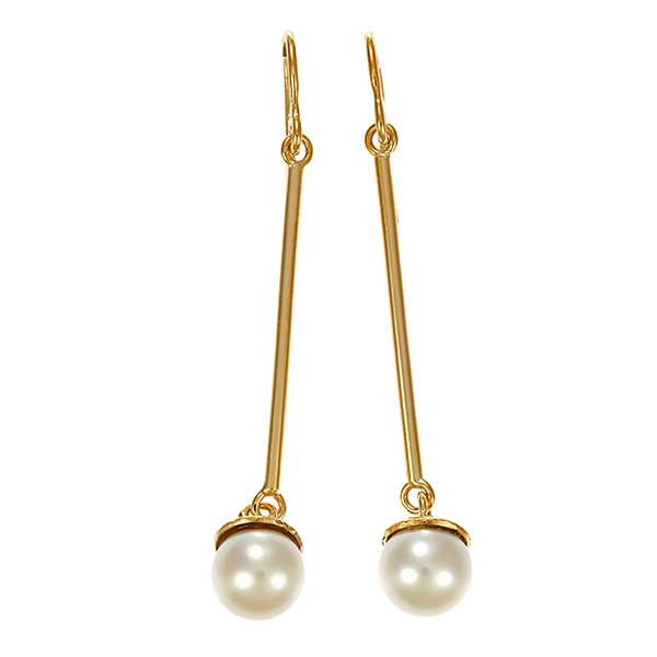 Ohrhänger, 14K, Gelbgold, Perlen