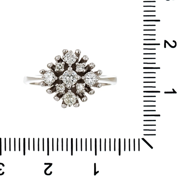 Diamantring, 14K, Weißgold, Brillanten, Diamanten