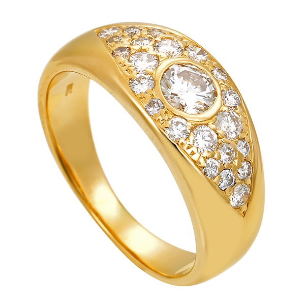 Diamantring, 18K, Gelbgold, Brillanten 0,77 ct