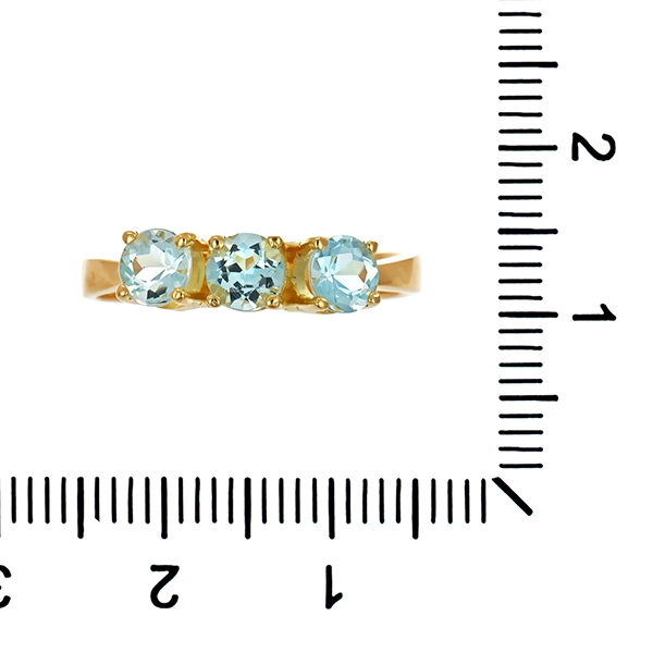 Ring, 14K, Gelbgold, Aquamarin