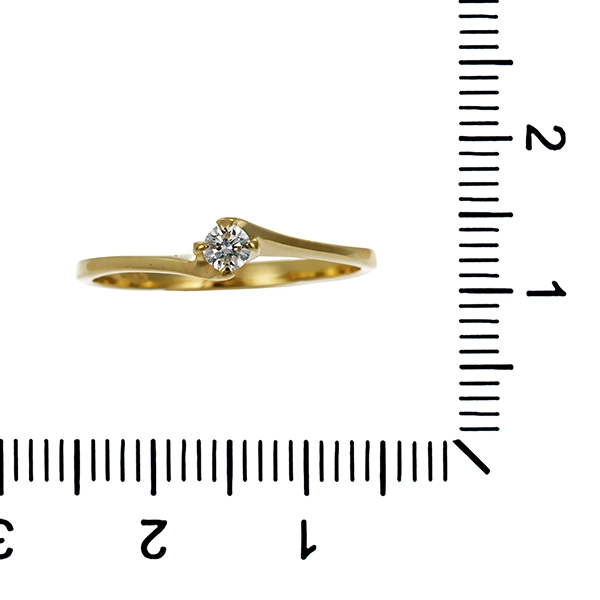 Diamantring, 14K, Gelbgold, Brillant 0,10 ct
