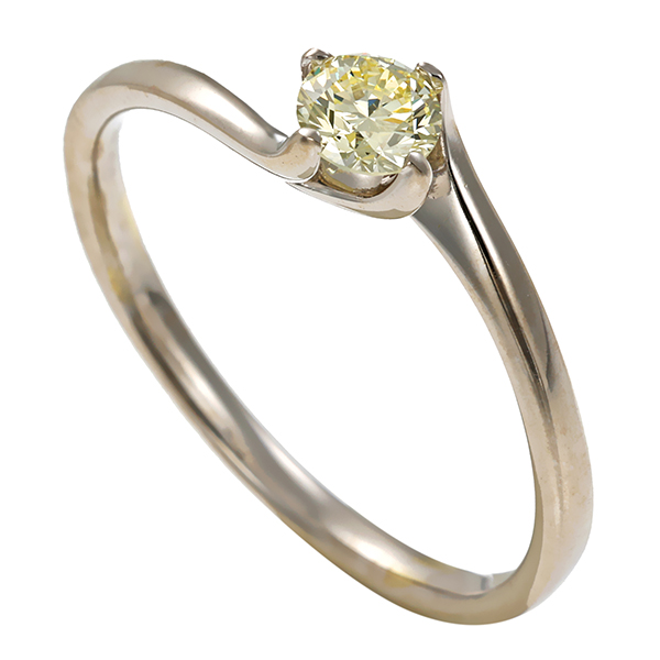 Diamantring, 14K, Weißgold, Brillant 0,25 ct