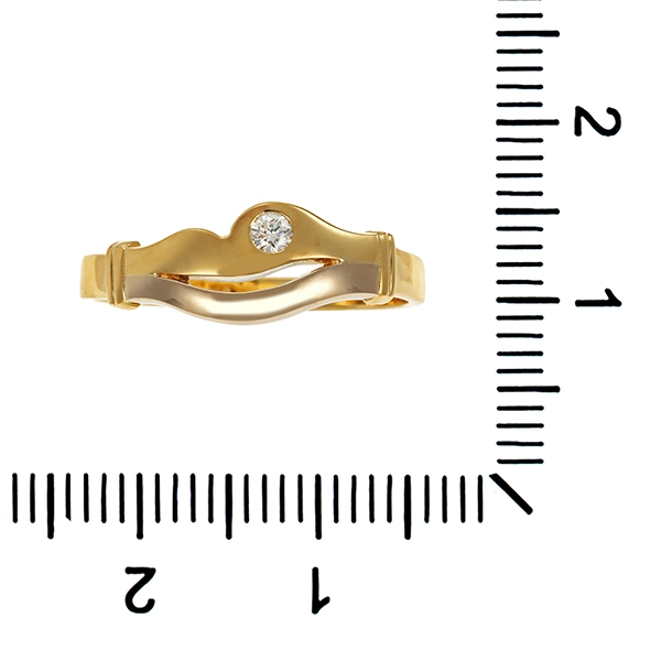 Brillantring, 18K, Gelb-/Weißgold