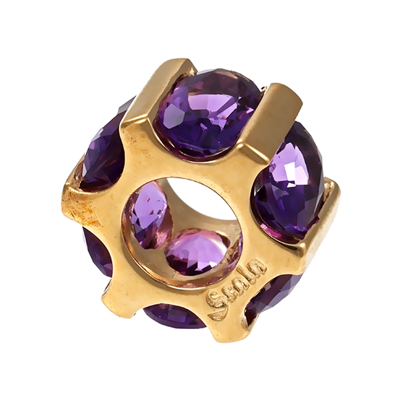 Anhänger, 9K, Gelbgold, Amethyste