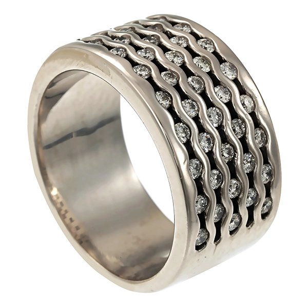 Diamantring, 14K, Weißgold, Brillanten 1,02 ct