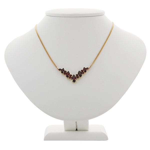 Collier, 8K, Gelbgold, Granat