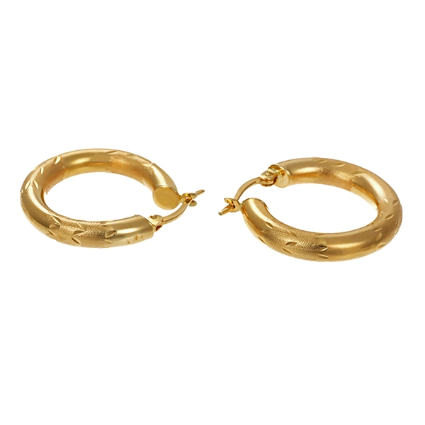 Ohrringe, 14K, Gelbgold, Creolen