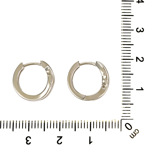 Creolen, 14K, Weißgold, Brillant