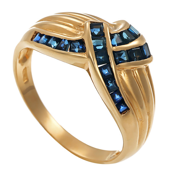 Ring, 14K, Gelbgold, Saphir