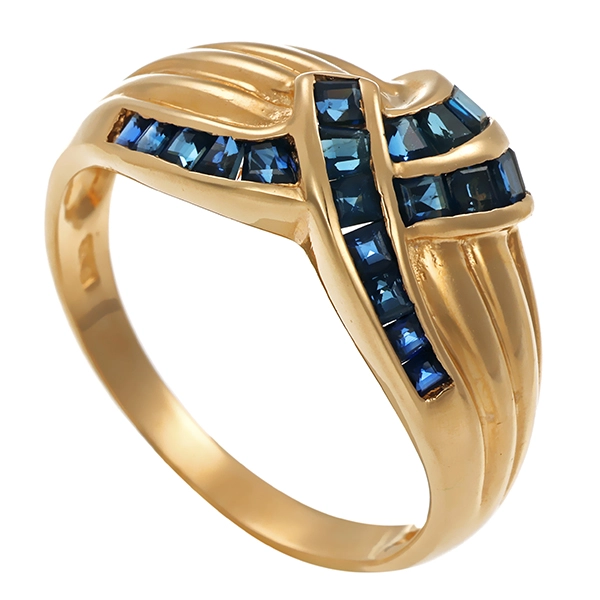 Ring, 14K, Gelbgold, Saphir