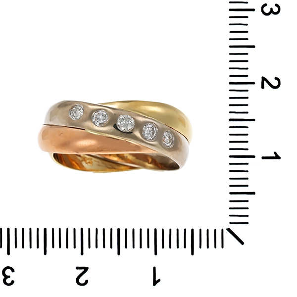 Diamantring, 14K, Rot-/Weiß-/Gelbgold, Brillanten