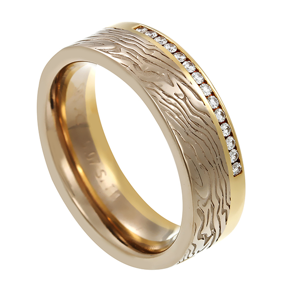 Ring, 14K, Gelb-/Weißgold, Brillanten